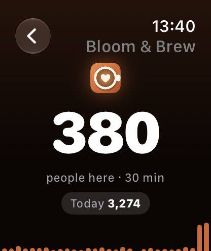 O site de um café no Apple Watch